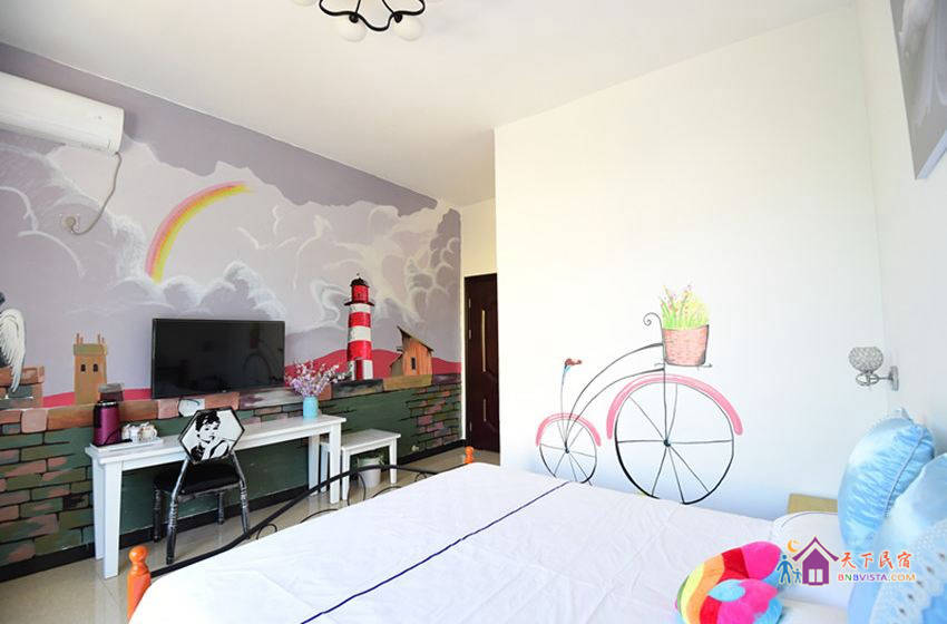 倾城之恋彩绘大床房