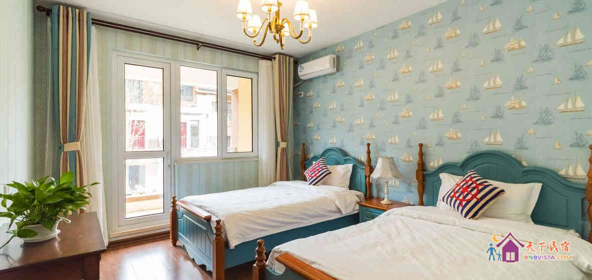 美式地中海双卫庭院套房