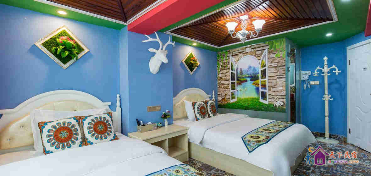 欧式田园大屏影视双人间