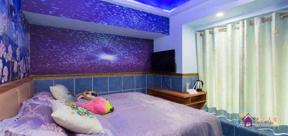 梦幻极光星空下大床房