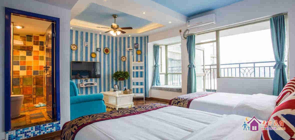 码头露台江景双床间