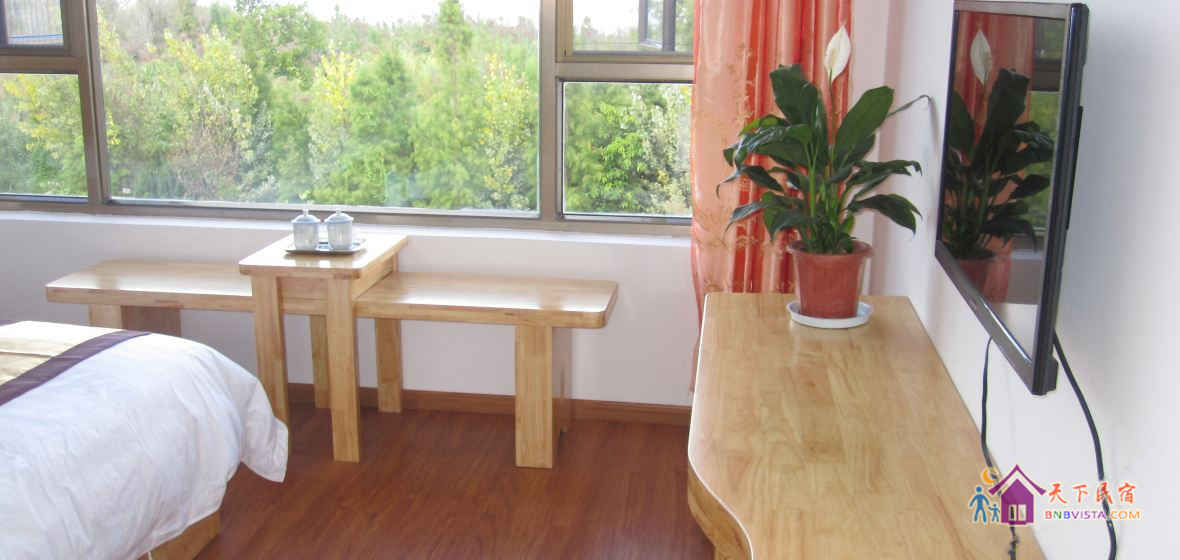 大床标准间实木海景房