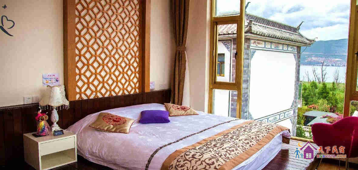 3楼韩式双面落地窗海景大床房