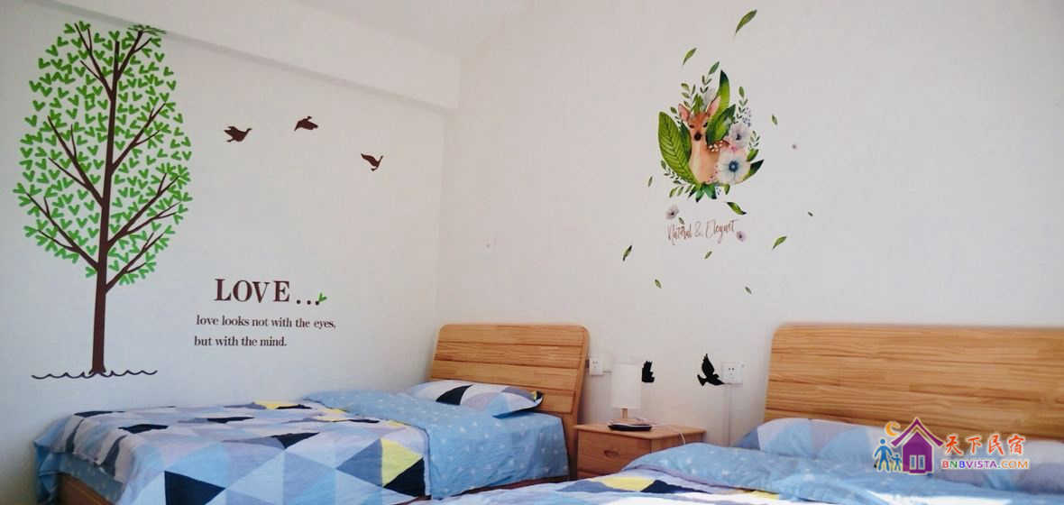 清新叶子亲子房