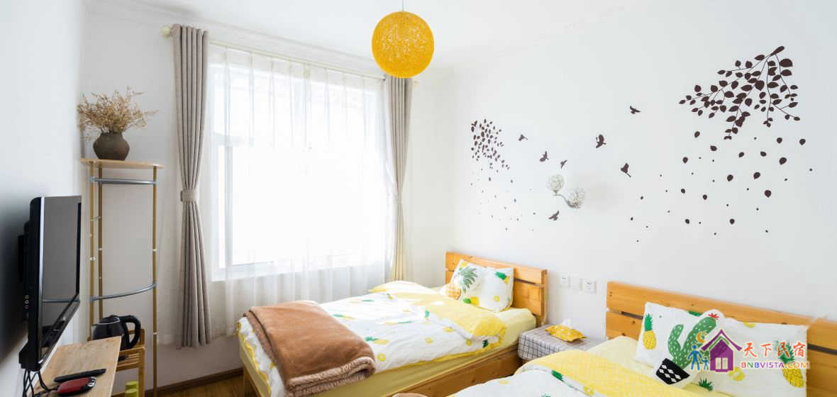 清新菠萝菠萝蜜双床