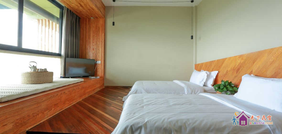 日式庭院海景双床房