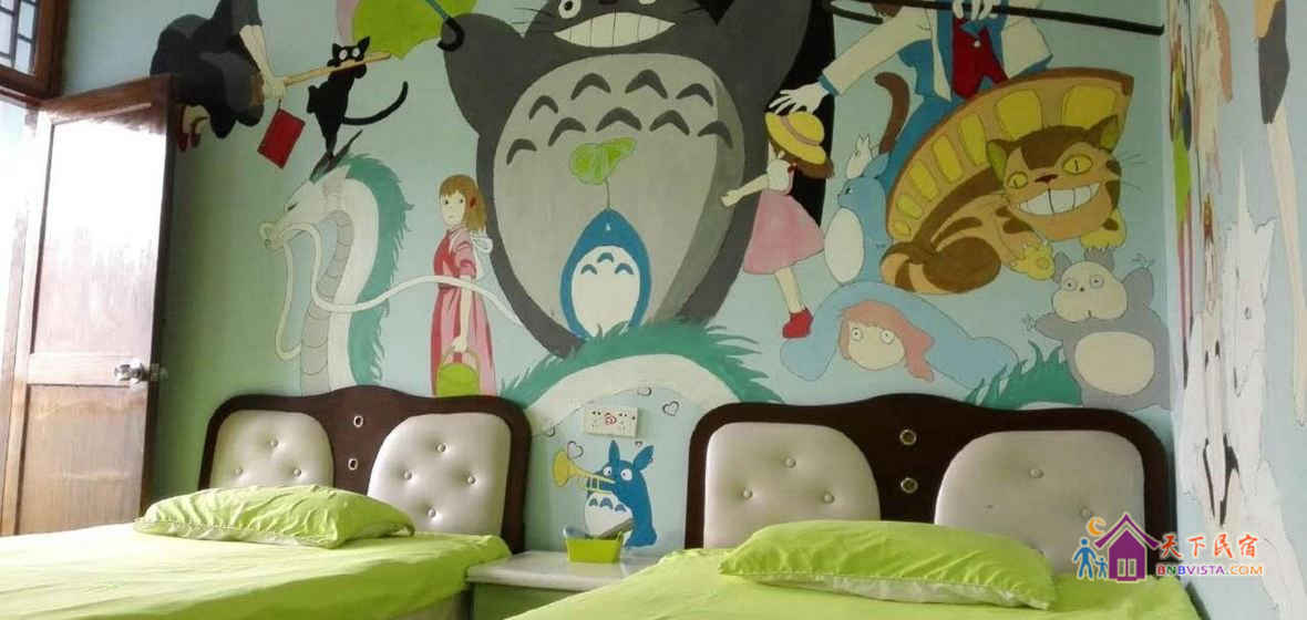 龙猫榻榻米阳台主题标准间