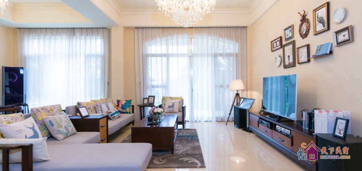 湖畔3号北欧4房7床烧烤麻将别墅