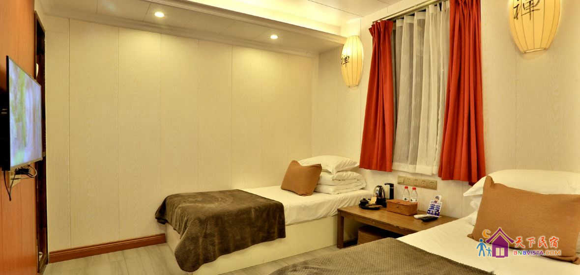 嗜茶独立庭院双床房