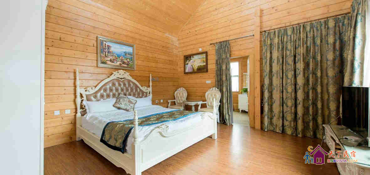 云台木屋湖景5房别墅带温泉KTV烧烤麻将