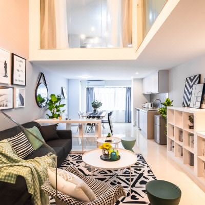 丹麦回忆主题复式LOFT投影仪双床房北欧简约风