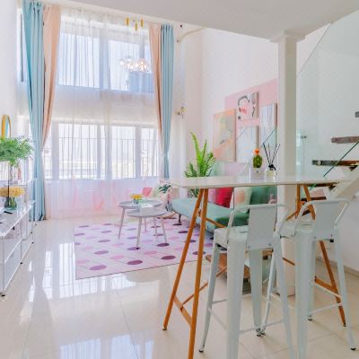 布达佩斯主题半复式Loft投影仪双床房