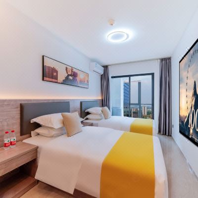 豪华商务双床房{巨幕投影+阳台+洗衣机}