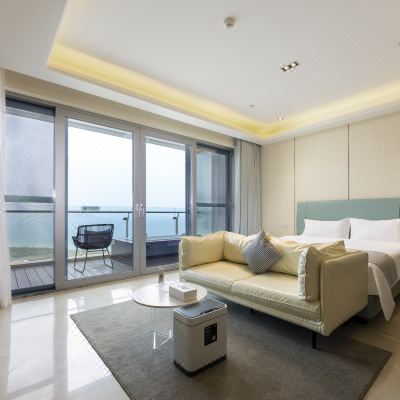 浪漫情侣影院海景双卧套房-全套厨具