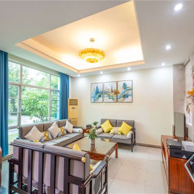 《尊享私家温泉》4房烧烤精致度假别墅—自助麻将机－冰箱