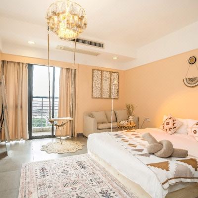 风景阳台·温馨大床房公寓‖洗衣机