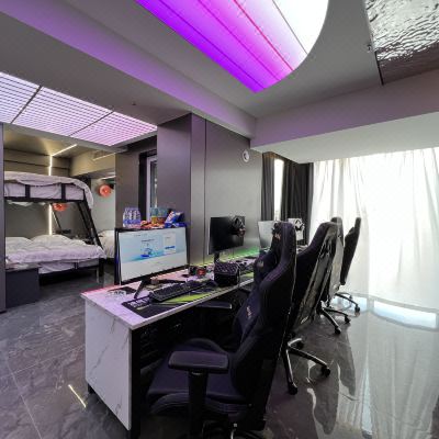 霓虹电竞+投影豪华电竞四人间（全屋智能）