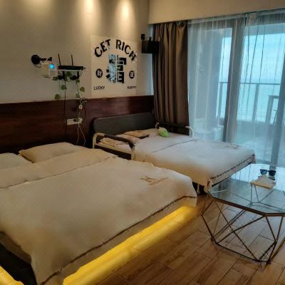 玥海一线日出海景巨幕投影双床房