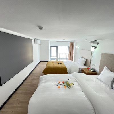 绿香阁LOFT双床房+洗衣机+冰箱