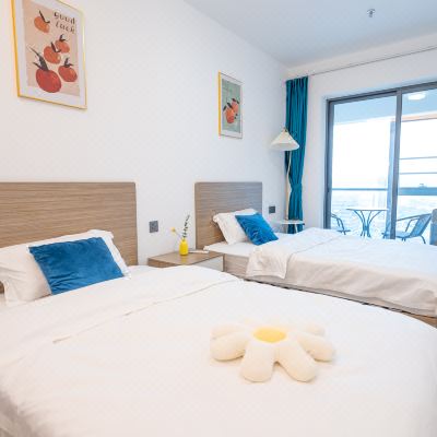 高层巨幕投影双床房（4K投影+星空夜景+大阳台+洗衣机）