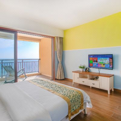 欢聚ins180度一线日出海景亲子一房一厅套房