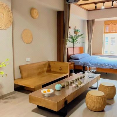 浪漫与茶丨秘境智能投影两室套房(智能客控+巨幕影院+乳胶床垫+冰箱+洗衣机)