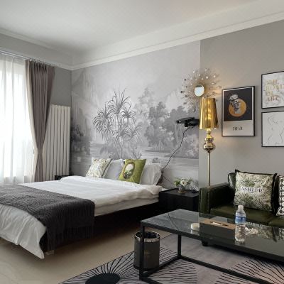 北欧风情巨幕投影大床房