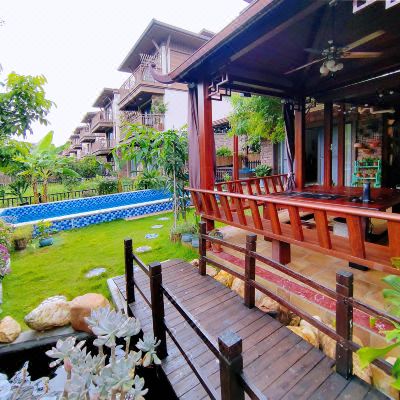 岭南别院·4房5床·独栋别墅·泳池 泡池· K歌 街机·麻将 烧烤·小桥流水·凉亭 茶具