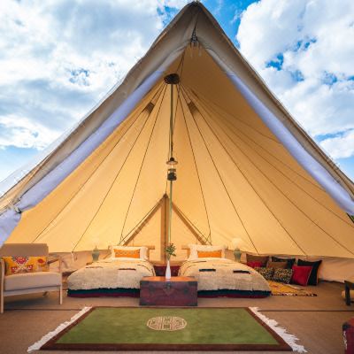 绿野秘境·帐篷双床房（比利时Canvascamp钟式帐篷+氧气+藏式手工羊绒毯）