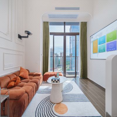 云间B&B享奢复式城景大床房（俯瞰城市夜景）