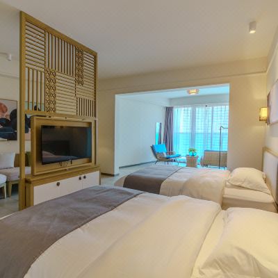 夕岸豪华侧海景双床房（2号楼大户型）