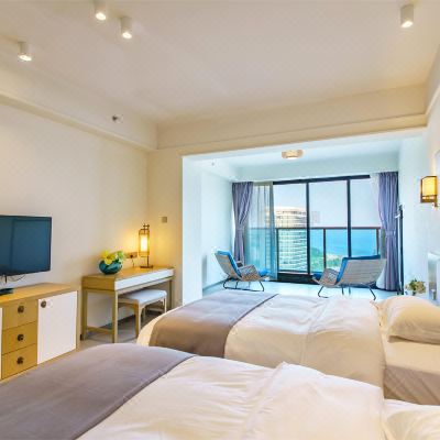 夕岸豪华100°侧海景双床房（2号楼）