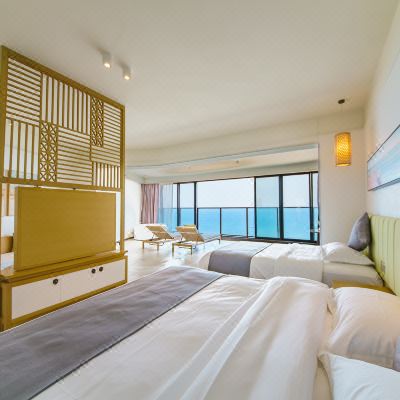 夕岸无遮挡全海景浴缸亲子双床房（1号楼）