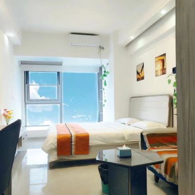 （海润时光·紫萱）~高层看海景赏日出+冰箱洗衣机+电脑+可做饭豪华大床房