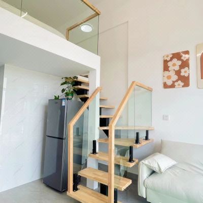 日式—奶油原木风园景loft大床房