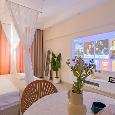 慵懒舒适·奶油大床房（冰箱+洗衣机）