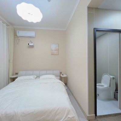 芒种-奶油风温馨大床房-干湿分离+高清投影