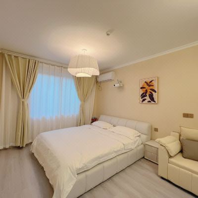 惊蛰-温馨奶油风双床房-高清投影+干湿分离