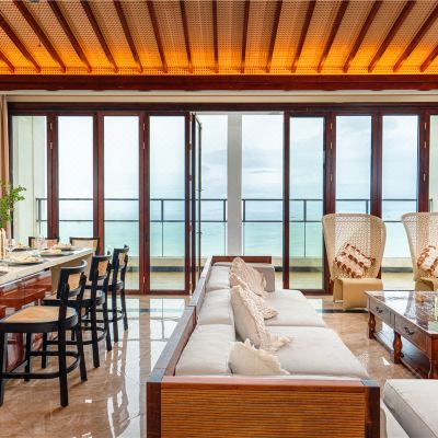 一线海景∙双拼空中轰趴6房-KTV+阳台烧烤+自动麻将