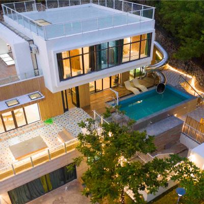 海滨日式∙6房轰趴别墅-私家滑梯泳池+KTV+庭院烧烤+自动麻将+桌球