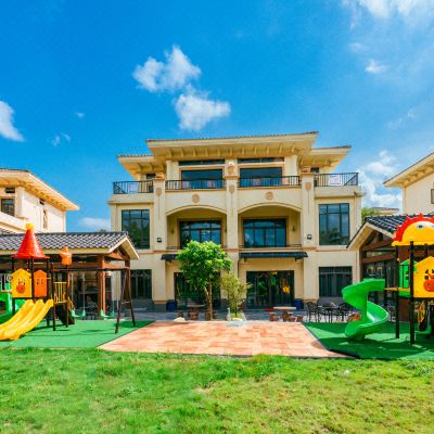 亲子滑梯·6房11床泳池别墅温泉KTV麻将烧烤