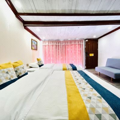 家庭双床房花意竹情