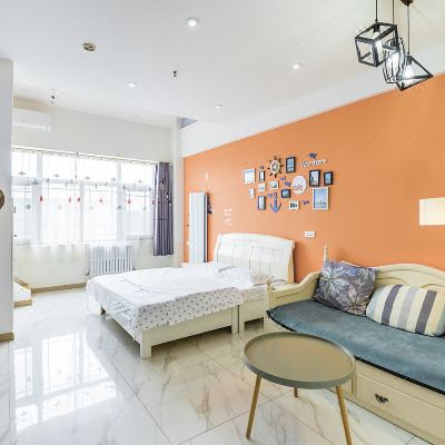 蓬莱阁海边LOFT复式两居三床(桔蓝厅)