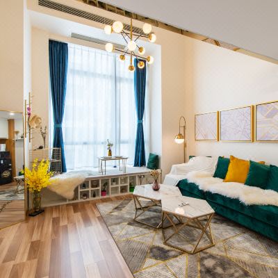 金桔浴缸投影loft套房(冰箱+洗衣机)