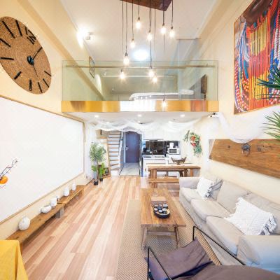 故里-loft复古投影套房(远景海+冰箱+洗衣机）