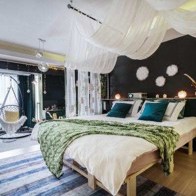 绿意主题房高清投影议