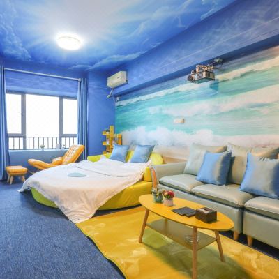 海洋之恋海景舒适圆床房(高清投影+手机投屏)