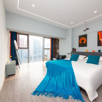 简约北欧高清投影大床房