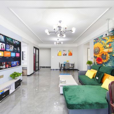 巨幕投影3室2厅1卫麻将套房+高空景观（洗衣机+冰箱+厨房）