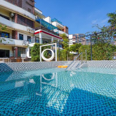 蓝鲸灵5房9床烧烤花园别墅（私家泳池+宴会桌+麻将+厨房）